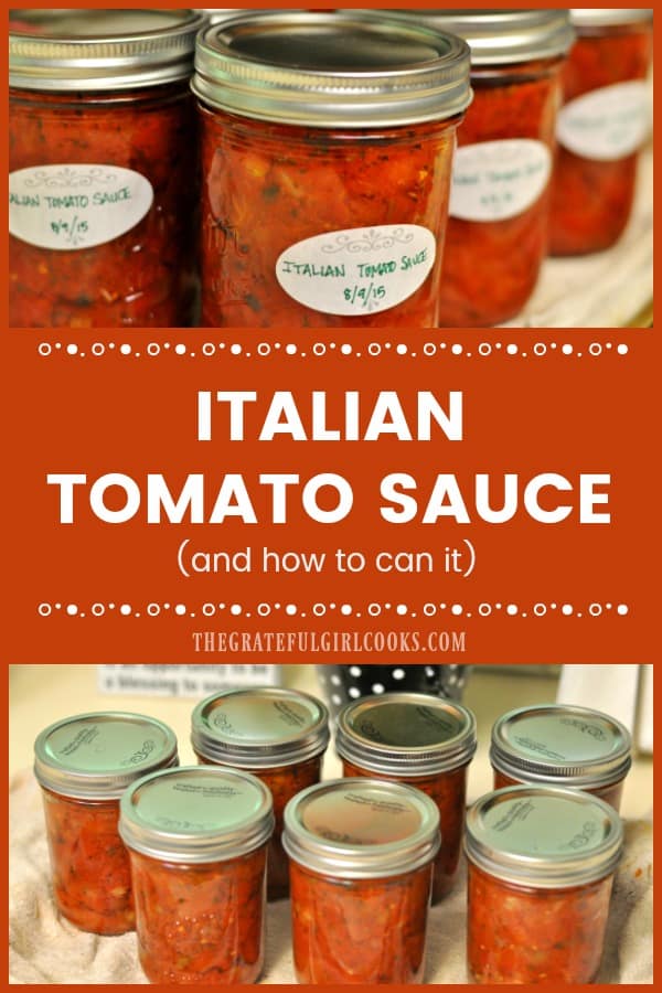 Homemade Italian-style tomato sauce is used in lots of food (pizza, spaghetti, etc.). Learn how to make this classic sauce, and can it for long term storage!