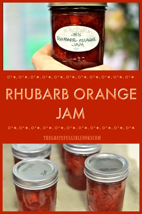 Sweet and just a little tart, this Rhubarb-Orange Jam is a perfect combo to enjoy on toast or muffins! Canning instructions included with recipe.