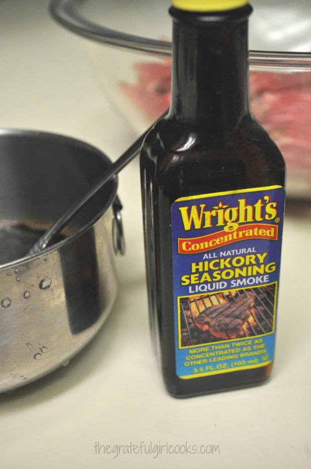 Photo of bottle of concentrated Liquid Smoke flavoring