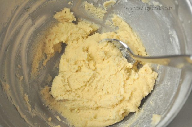 Making batter for giant sugar cookies is EASY.