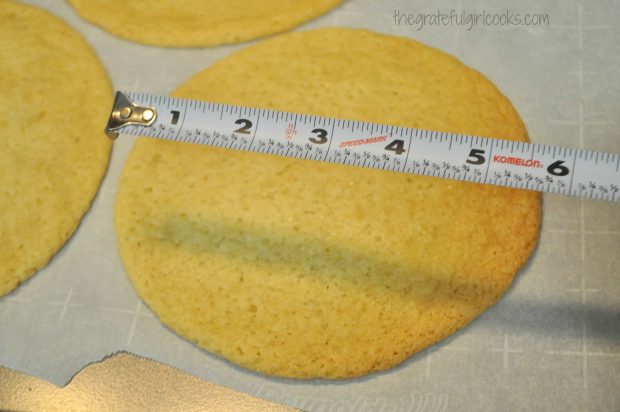 Each giant sugar cookie measures about 6 inches across!