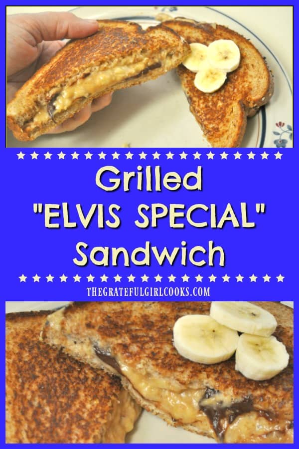 A Grilled "Elvis Special" Sandwich is a hunk, a hunk of burnin' love! Peanut butter, banana, and chocolate cooked on buttered bread would even make Elvis proud!