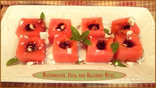 Watermelon, Feta, And Balsamic Bites / The Grateful Girl Cooks!