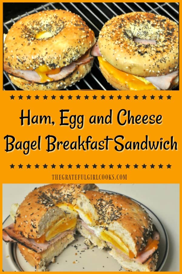 You'll love this hearty, delicious and filling bagel breakfast sandwich, with egg, ham and cheese, which can be ready in under 10 minutes!