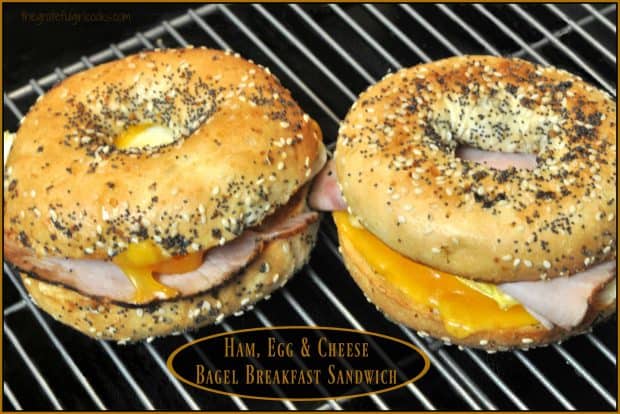 You'll love this hearty, delicious and filling bagel breakfast sandwich, with egg, ham and cheese, which can be ready in under 10 minutes!