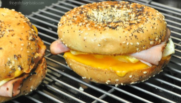 Ham, Egg & Cheese Bagel Breakfast Sandwich is ready to eat!