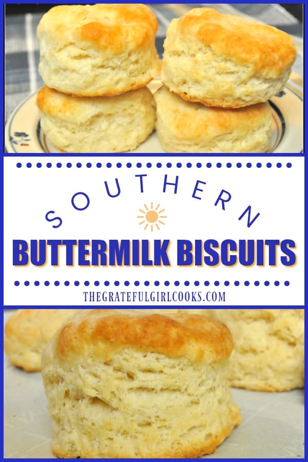 You will LOVE eating these delicious classic Southern buttermilk biscuits for breakfast... big and tall, big and soft, and big on flavor!