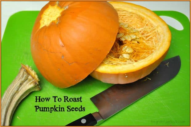 It's easy to roast pumpkin seeds, once you're done carving your Halloween pumpkins! With a few common ingredients, you can enjoy this simple crunchy snack!