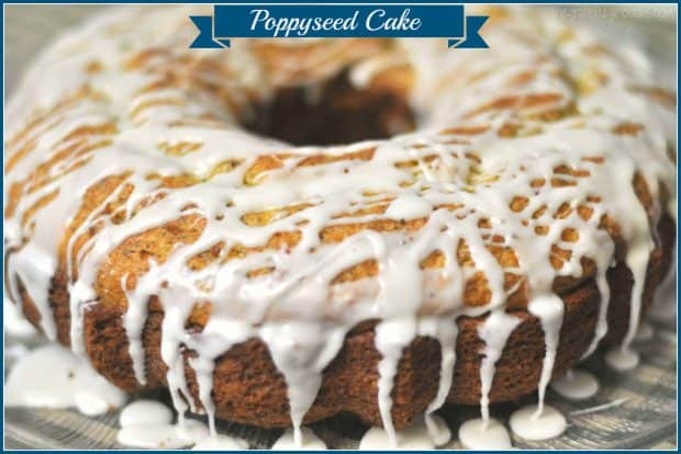 This Poppyseed Cake is absolutely EASY, delicious, serves 12 as dessert or coffeecake, and takes only 5 minutes prep time, using a boxed cake mix!