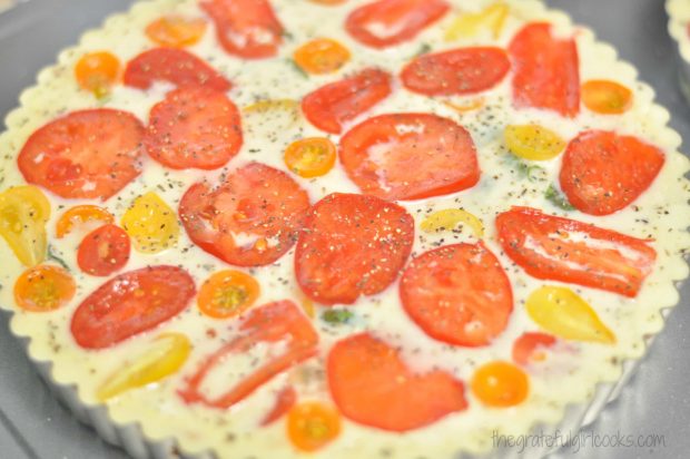 Tomato, Basil and Three Cheese Tart / The Grateful Girl Cooks!