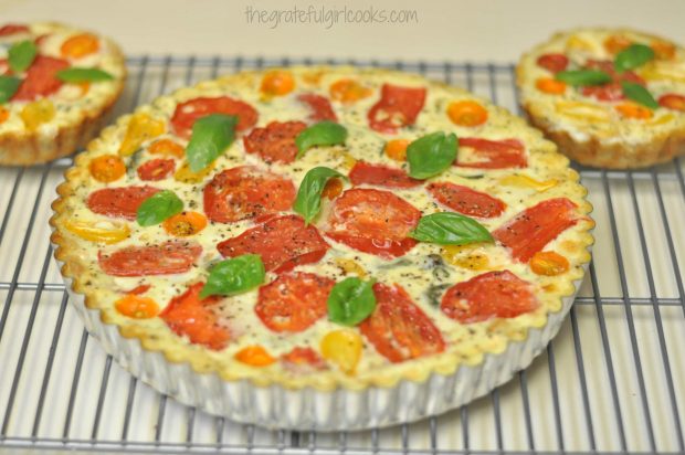 Tomato, Basil and Three Cheese Tart / The Grateful Girl Cooks!