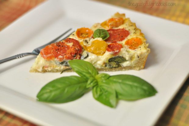 Tomato, Basil and Three Cheese Tart / The Grateful Girl Cooks!