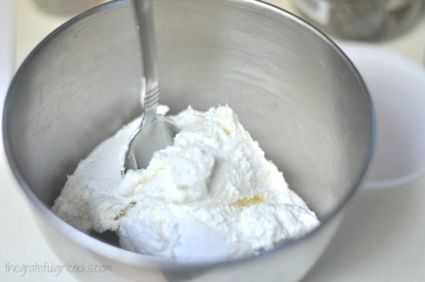 Whipped cream cheese is the base ingredient used for homemade boursin cheese.