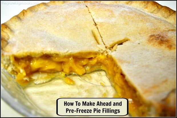 Learn how to make and pre-freeze pie fillings for your favorite fruit pie with this easy tutorial. This is a great way to save time making pies!