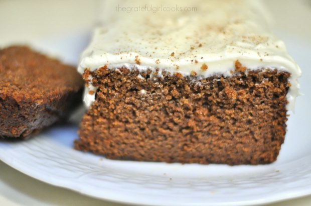 A close up look at the Starbucks Gingerbread (Copycat Recipe) on a white plate.