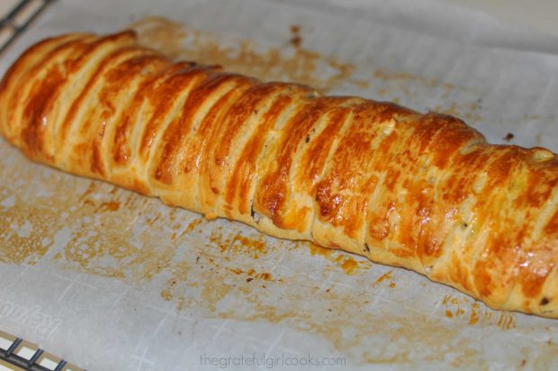 Browned chocolate cream cheese danish, right out of the oven.