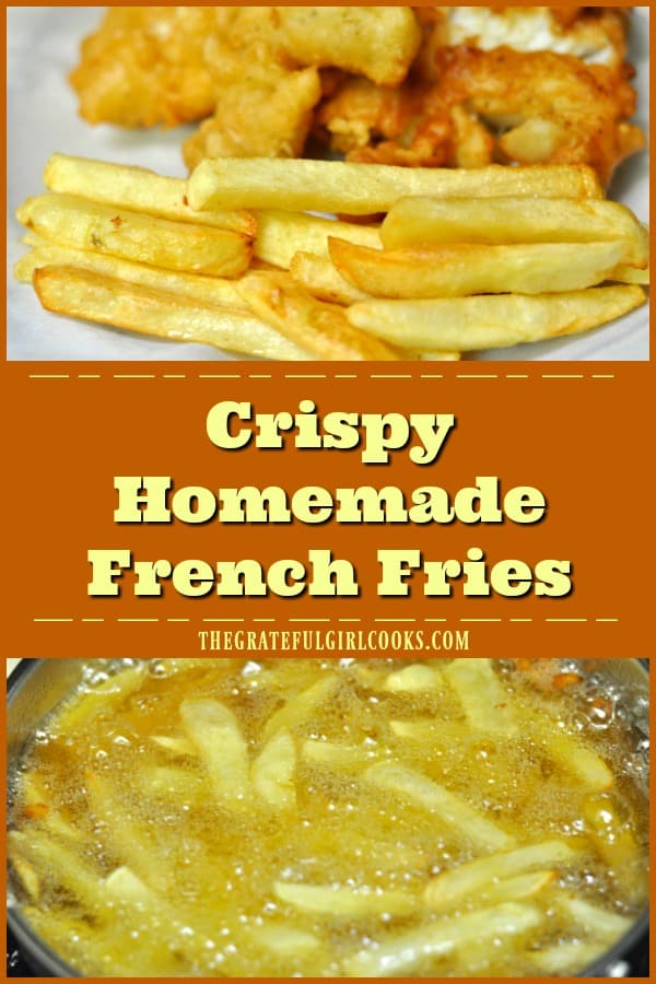 Crispy Homemade French Fries (restaurant quality) are EASY to make at home, using this classic 2 step process that ensures a crisp exterior, but soft inside!