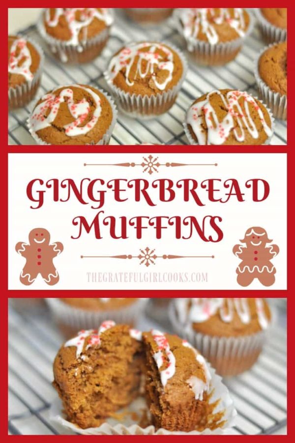 Serve these delicious and festive Gingerbread Muffins for breakfast during the holidays! They are quick, easy to make, and taste wonderful!