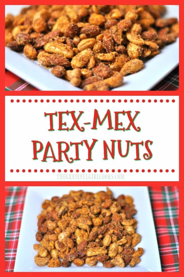 Tex-Mex party nuts are slightly sweet and slightly spicy! These Southwest flavor-inspired roasted mixed nuts will be a big hit at your next party!