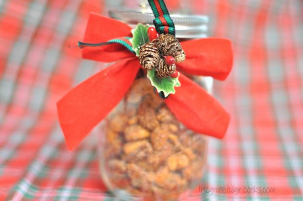 Tex-Mex Party Nuts can be placed in a decorated jar and given as a holiday gift.
