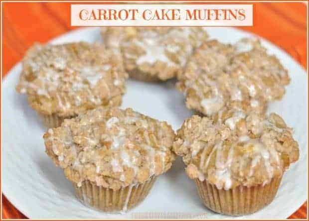 You'll love these delicious, made from scratch carrot cake muffins with a buttery streusel crumb topping, and a surprise cream cheese filling inside!