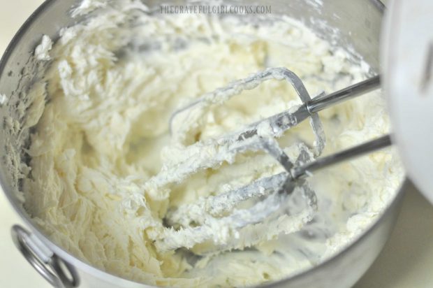Cream cheese and sugar mixed for muffin filling