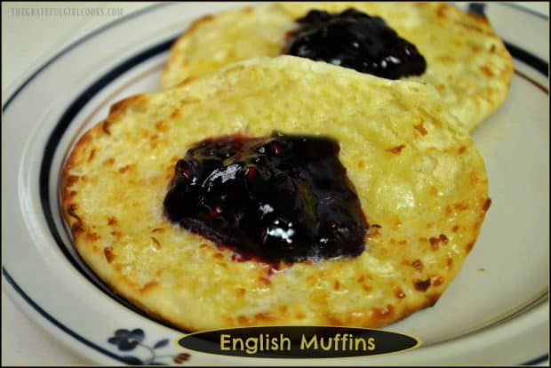 Learn how to make homemade English muffins, from scratch! Fork split and toasted, they are a wonderful, classic breakfast treat with butter and jam! 