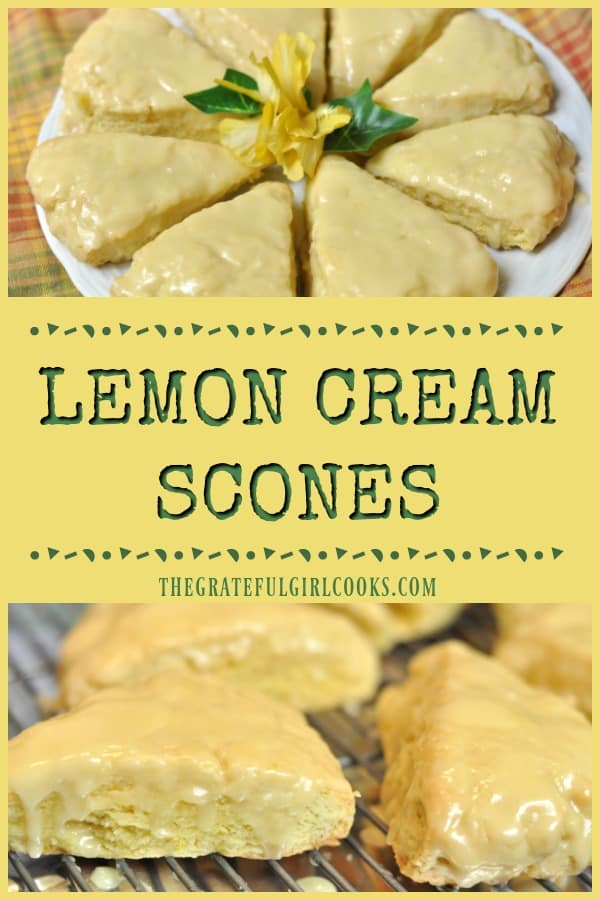 Make 8 outrageously delicious lemon cream scones with lemon glaze icing in 30 minutes, with this quick and easy breakfast or snack recipe!