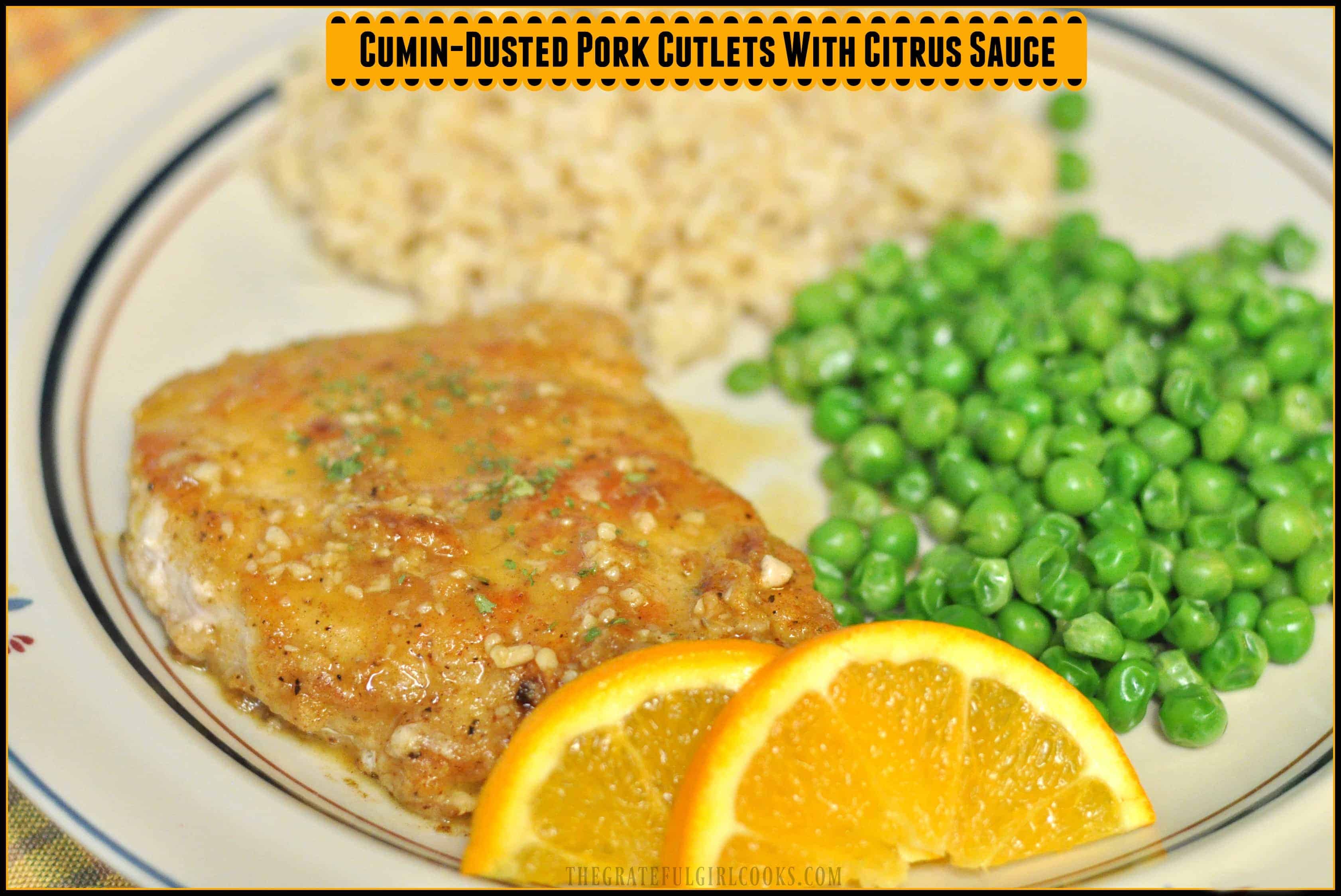 Cumin-Dusted Pork Cutlets with Citrus Pan Sauce