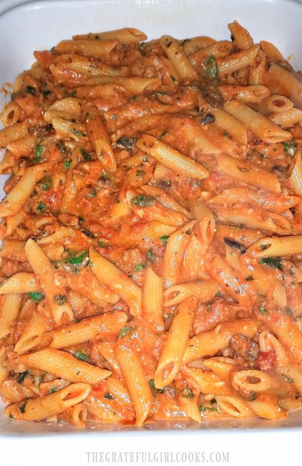 EASY CHEESY Penne Pasta And Spinach Bake / The Grateful Girl Cooks!