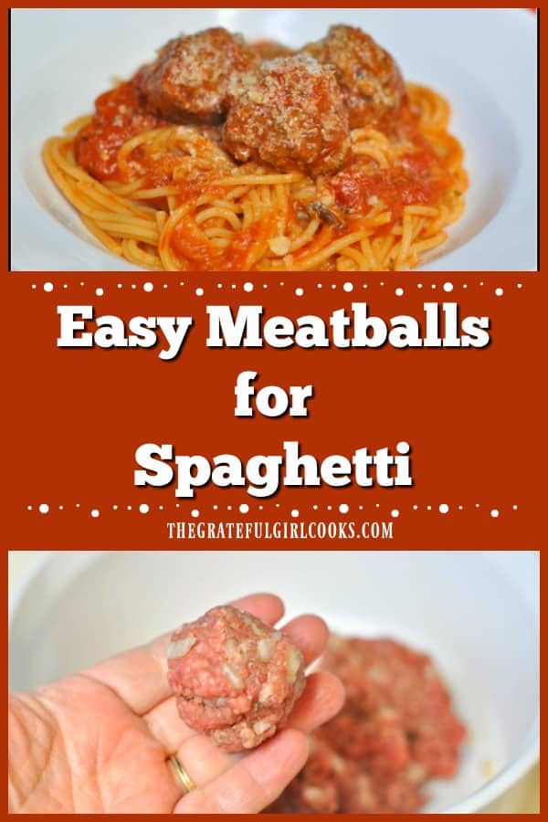 Learn how to make yummy, quick easy meatballs for spaghetti or other pasta (serves 4), using only one pound of ground beef!