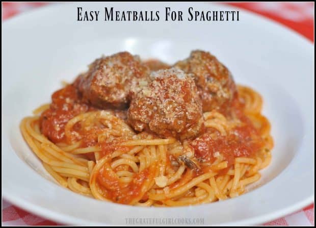 Learn how to make yummy, quick easy meatballs for spaghetti or other pasta (serves 4), using only one pound of ground beef!