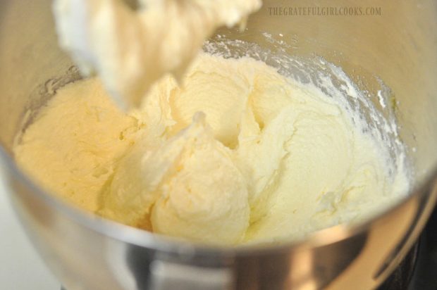 Sugar, eggs, and shortening mixed together for cake batter