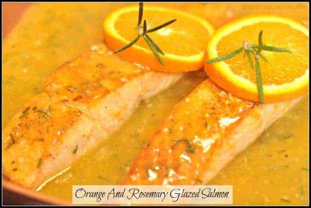 This EASY recipe for orange rosemary glazed salmon (inspired by Cooking Light) is topped with a fresh citrus glaze, and is ready in about 20 minutes!