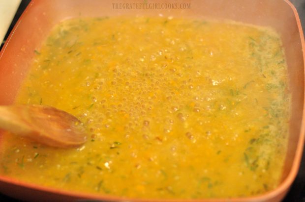 Cooking sauce for orange rosemary glazed salmon.