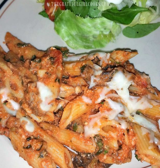 EASY CHEESY Penne Pasta And Spinach Bake / The Grateful Girl Cooks!