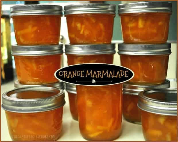 With a very small investment of time, you can make 12 delicious half-pints of homemade orange marmalade for long-term storage or to give as gifts.