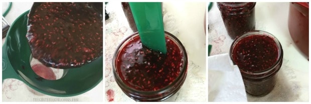 Process of canning shown for raspberry jam