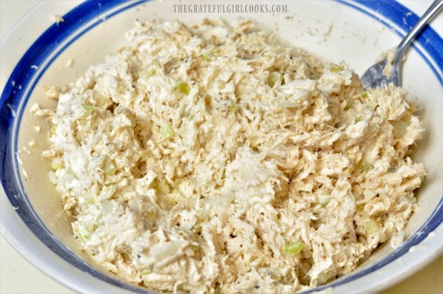 Easy chicken salad ready for sandwiches