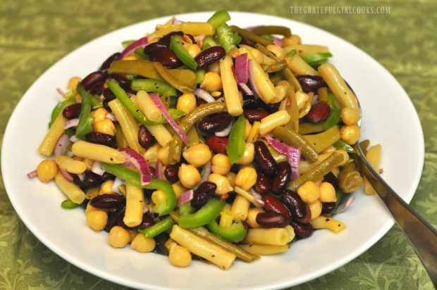 Nanci's 4-Bean Salad served in white bowl