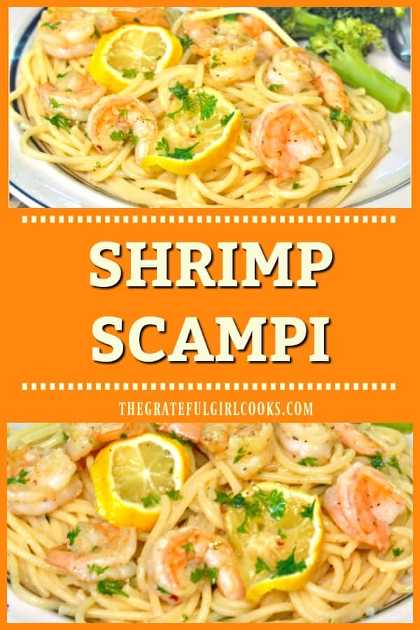 You're gonna love shrimp scampi, a classic Italian dish, featuring shrimp cooked in a simple lemon, butter and garlic sauce, and served on pasta!