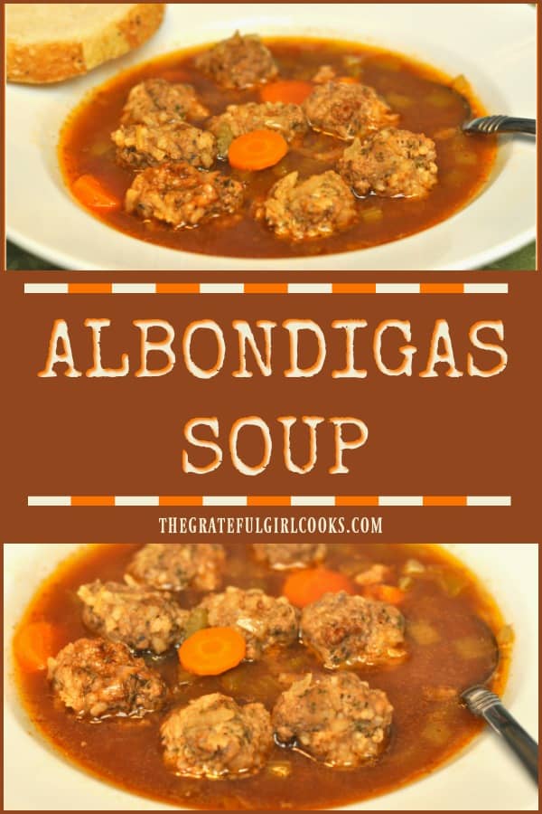 Delicious Albondigas ("little meatball") Soup is an easy, inexpensive, Southwestern flavored dish to prepare, and can be served as a first course or an entree!