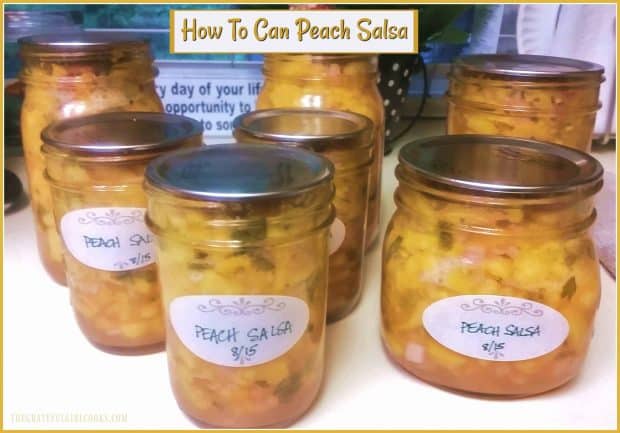 Learn how to can peach salsa, with fresh peaches, limes, jalapenos, etc. It's a great way to store the bounty of summer in the pantry all year round!