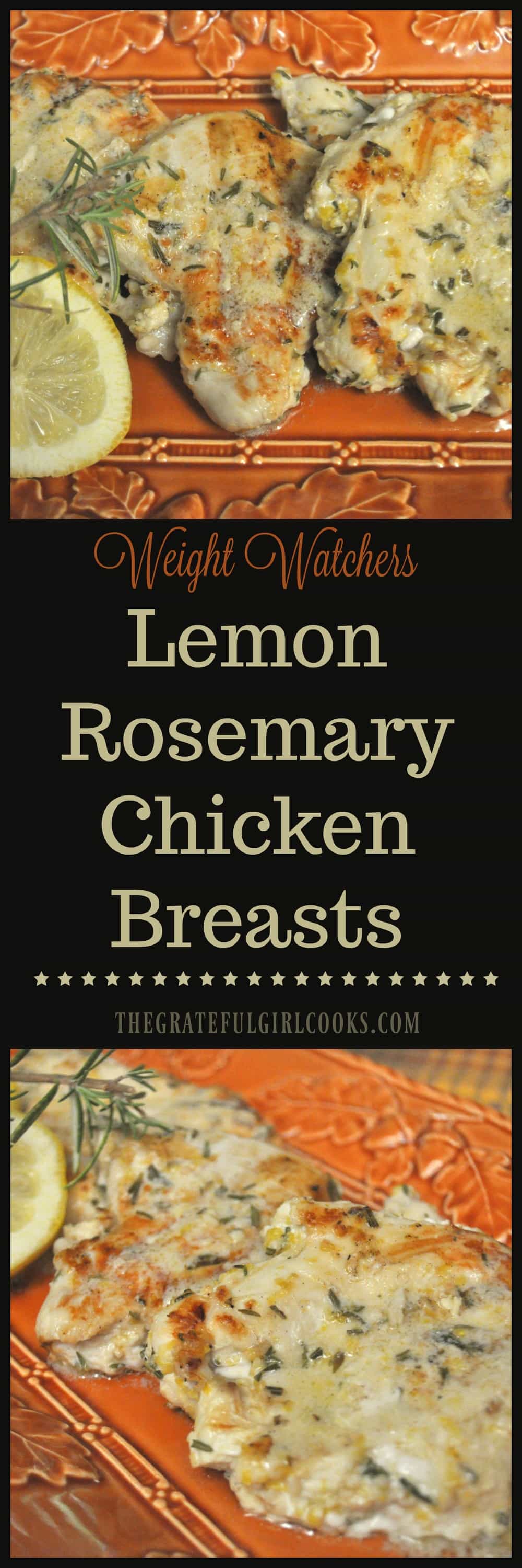 Lemon Rosemary Chicken Breasts / The Grateful Girl Cooks! Marinated, grilled, and served with a lemon glaze, this low calorie and delicious recipe is sure to impress! Lemon Rosemary Chicken Breasts / The Grateful Girl Cooks! Marinated, grilled, and served with a lemon glaze, this low calorie and delicious recipe is sure to impress!