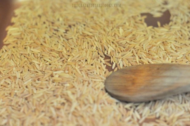 Toasted Orzo turns light golden brown as it cooks.