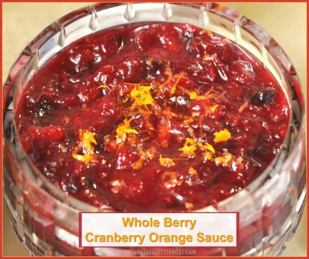 This flavorful whole berry cranberry orange sauce is a wonderful side dish for Thanksgiving! It's incredibly easy to make, with only a few ingredients!