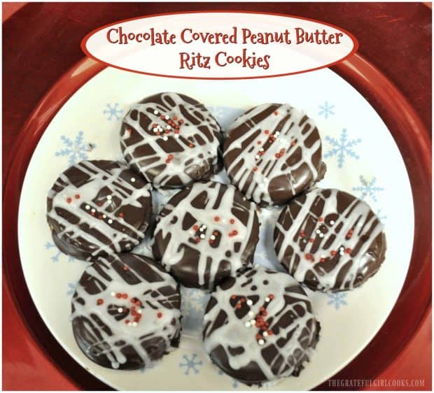 Crunchy, creamy, chocolate covered peanut butter ritz cookies are quick, delicious, and totally EASY holiday treats to make, using only a few ingredients! 