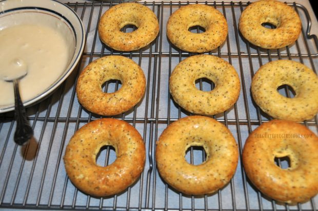 Glazed Lemon Poppy Seed Doughnuts / The Grateful Girl Cooks!