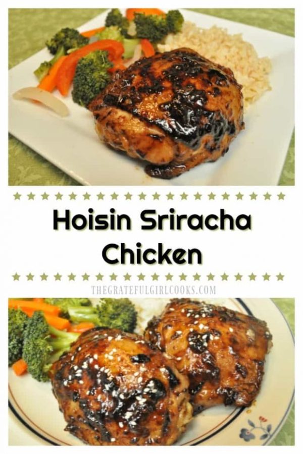 Chicken thighs get an easy, Asian-inspired twist with sweet, mildly spicy Hoisin Sriracha Chicken! Chicken is quickly marinated, then pan-seared to finish.