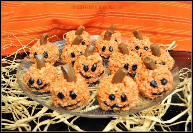 Rice krispie pumpkins, ready to eat!